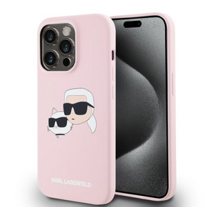 Karl Lagerfeld Liquid Silicone Double Heads Magsafe Zadní Kryt pro iPhone 14 Pro Pink