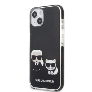 Puzdro Karl Lagerfeld TPE Karl and Choupette iPhone 13 mini - čierne